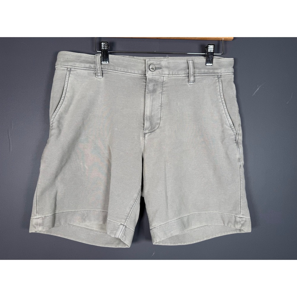 Faherty Brand Mens All Day Shorts Grey Cotton Lyocell Stretch Size 32 7in Inseam